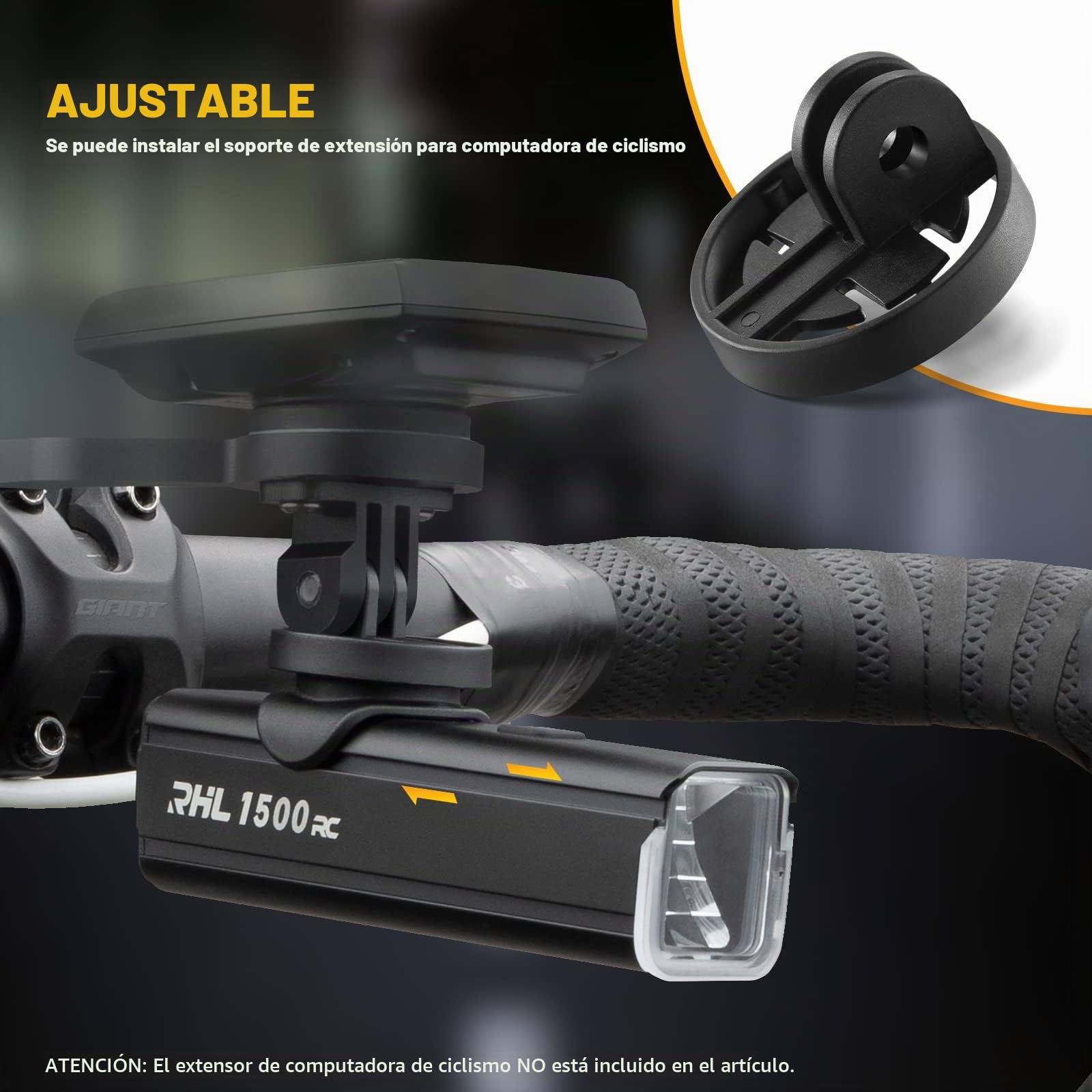 ROCKBROS Luz Delantera Bicicleta LED Recargable USB Brillo Potente, Faro IPX6 Impermeable con 5 Modos para Seguridad de Ciclismo de Montaña y Carretera 1500 Lúmenes