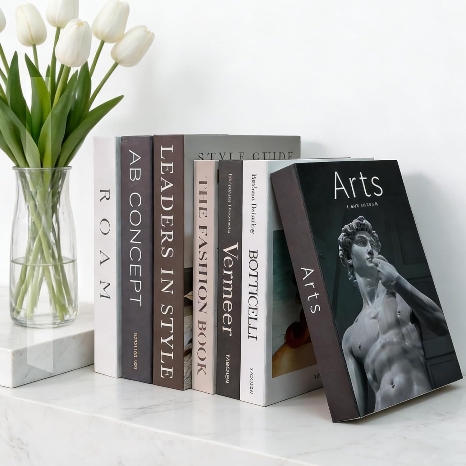 Decorative Books for Home Decor - 7 Pcs Faux Books for Decoration, Fake Stack for Bookshelf, Coffee Table, Designer Decor Set