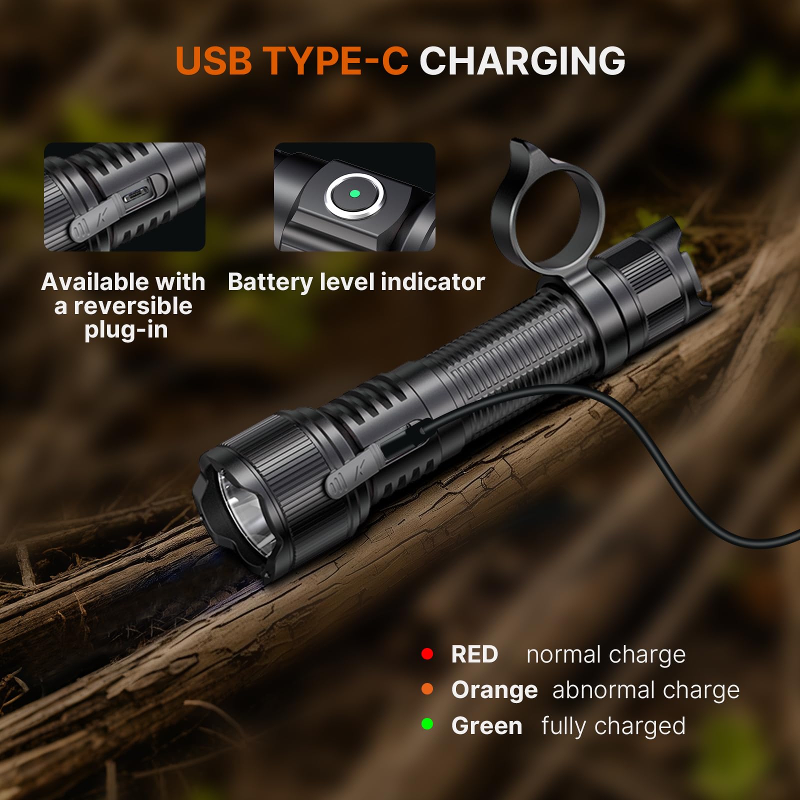 Brinyte PT16A Linterna táctica de 3000 lúmenes, luz estroboscópica LED ultrabrillante, IP68, impermeable, interruptor doble con 6 modos para camping, emergencia, EDC, hogar, exteriores