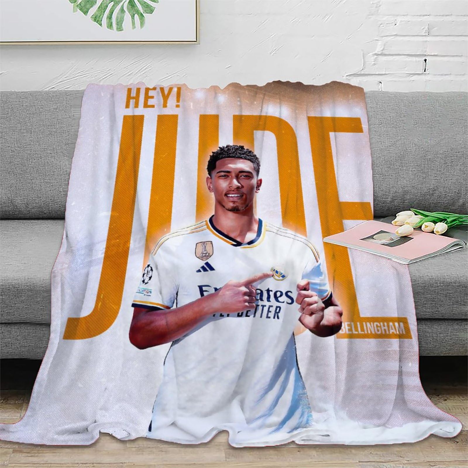 MJCZEGDCR Jude Bellingham Throw 3D Printed Blanket Bedding Lightweight Fluffy Gifts Soft Cozy Plush for Kids Teens Adults for Boys Girls All Season Couch Sofa 40x50inch(100x130cm)