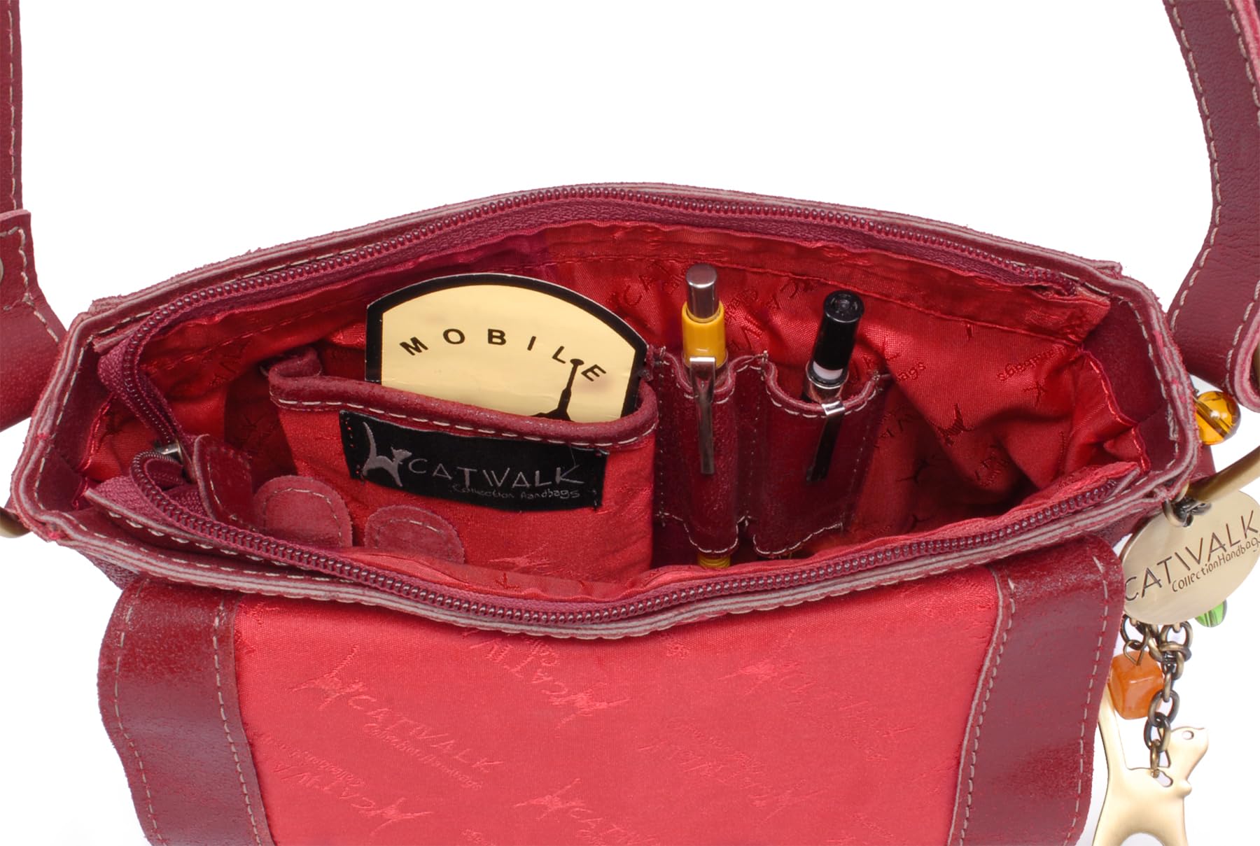 Catwalk Collection Handbags - Bolso Bandolera de Mujer - Bolso Cruzado Pequeño de Piel - Messenger Bag de Cuero Envejecido - Sabine S