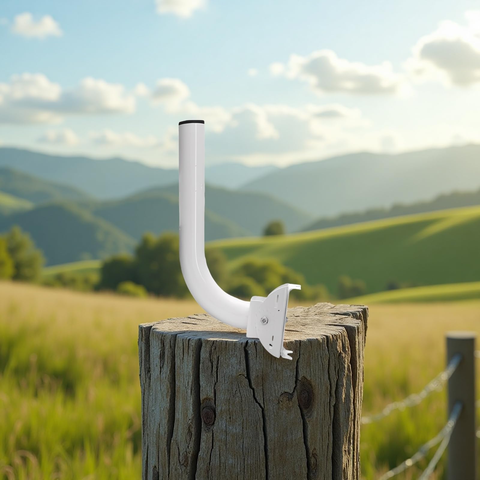 4 Stück Wireless-Bridge-Halterung, Eisenhalterung für Mast und Wand mit verstellbarem Winkel, 290 x 140 x 85 mm, Outdoor-AP-Halterung für Sicherheitskamera, weiß, mit stabiler Ausrichtung