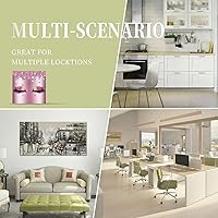 Vista 8 de Placa de pared de doble palanca de 2 cuadrillas con diamantes brillantes con diamantes, bonito ojo fucsia, placa frontal decorativa para dormitorio