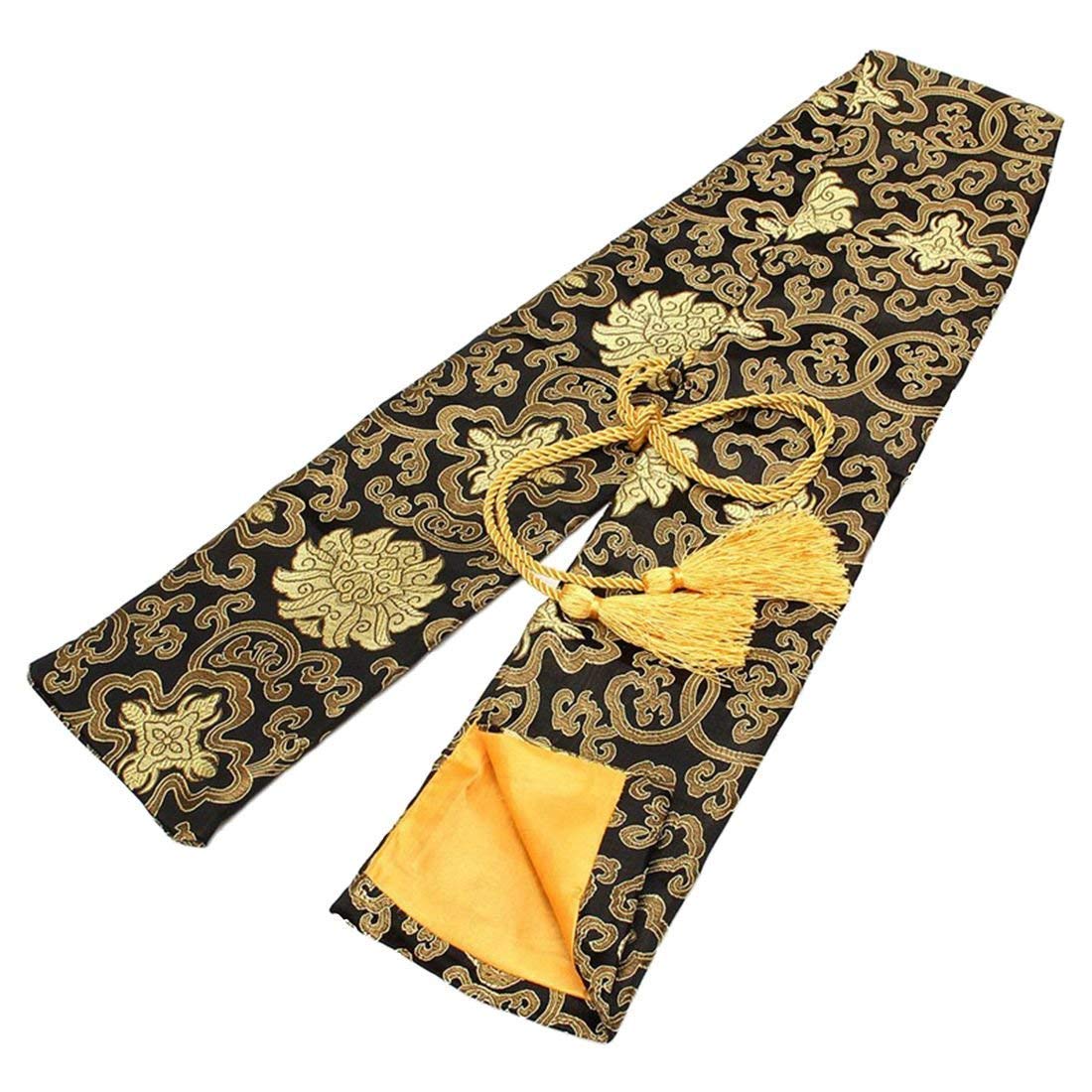 SOFIALXC Silk Sword Bag Samurai Katana Wakizashi Tanto Sword Cover Carry Bag with Golden Tassel,T
