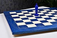 Vista 6 de CHESSBAZAAR Tablero de ajedrez de madera de lujo de 22 pulgadas con acabado brillante y acabado blanco de ceniza azul Tablero de ajedrez