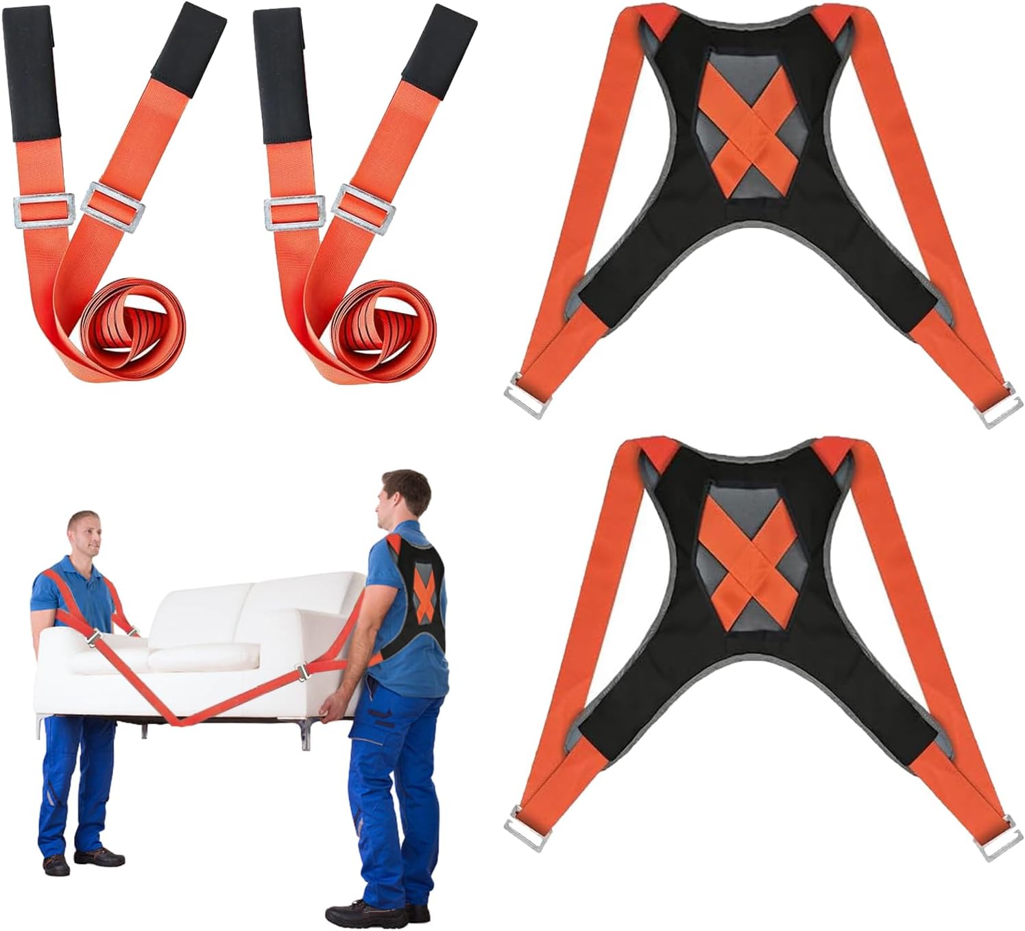 Moving Straps, Lifting Strap for 2 Movers, Adjustable Shoulder and Arm