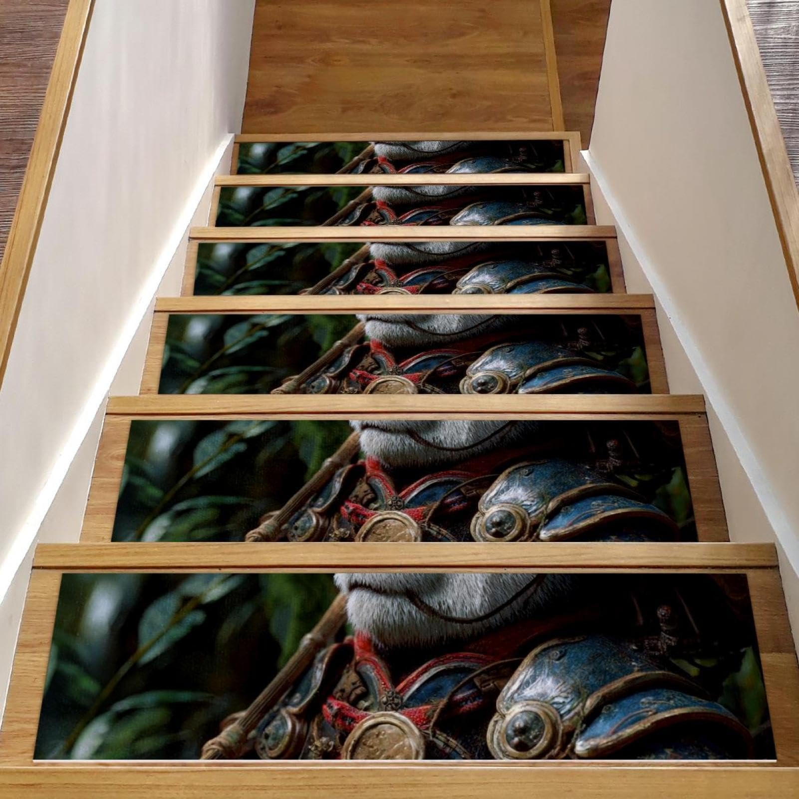Tapis d'escalier Panda (Lot de 15) pour marches en bois d'intérieur, antidérapant et protecteur