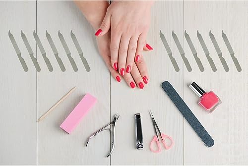 Miniatura 5 de Limas de uñas (paquete de 12), limas de uñas de metal para uñas naturales, lima de uñas finas y duraderas de acero inoxidable de 4 pulgadas, lima a