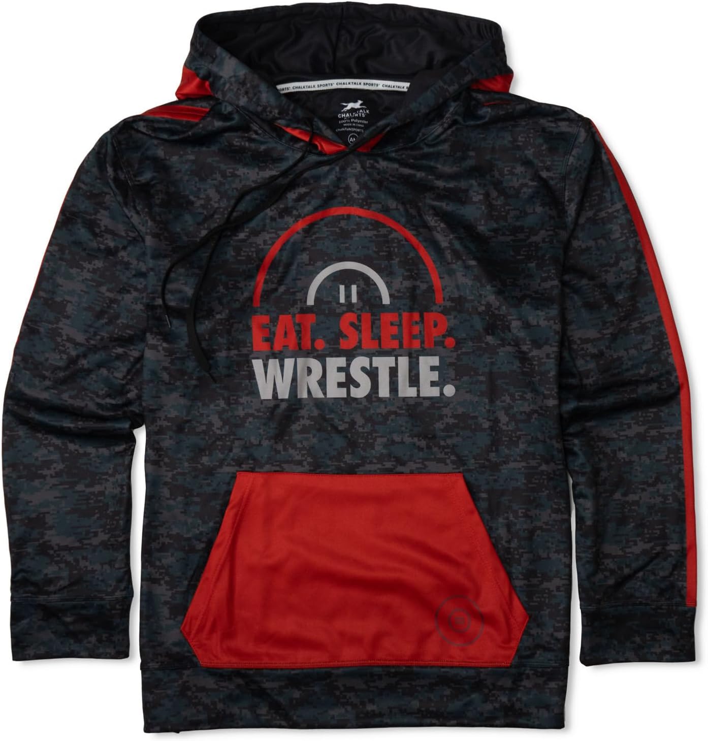 ChalkTalkSPORTS Wrestling Hooded Sweatshirt | Eat Sleep Wrestle Gameday Hoodie | Youth & Adult Sizes