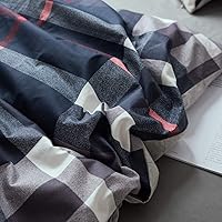 Vista 321 de Luxlovery - Juego de edredón azul neblina, tamaño matrimonial, minimalista, azul polvoriento, edredones de algodón suaves y transpirables, azul