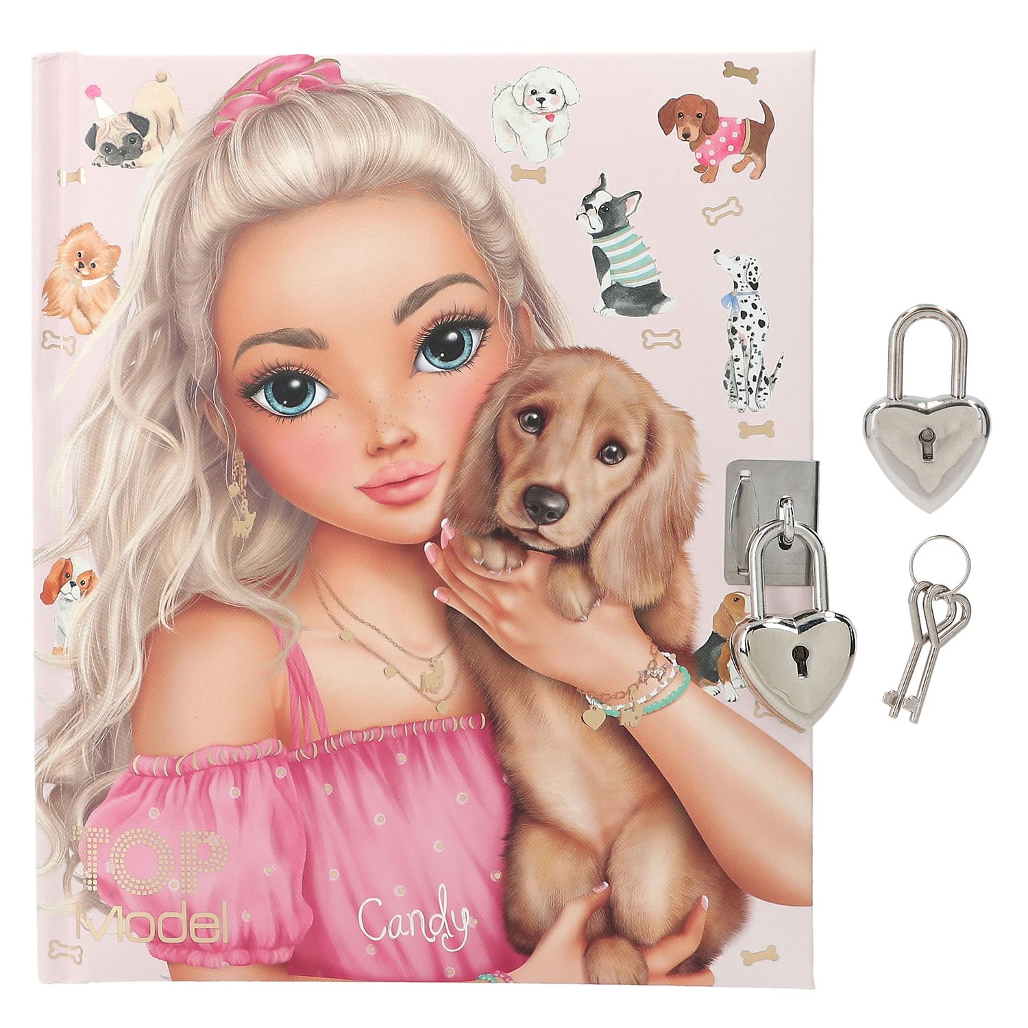 Depesche 12881 TOPModel Kitty and Doggy - Set de Letras a Mano en diseño de Perros y Gatos, Incluye Papel de Carta, Sobres, Pegatinas, Sello UVM