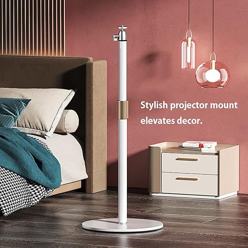 Miniatura 3 de Pico - Soporte para proyector con base de metal estable, extensión flexible y ajuste de ángulo, gestión de cables, interfaz de 14 de pulgada, ideal