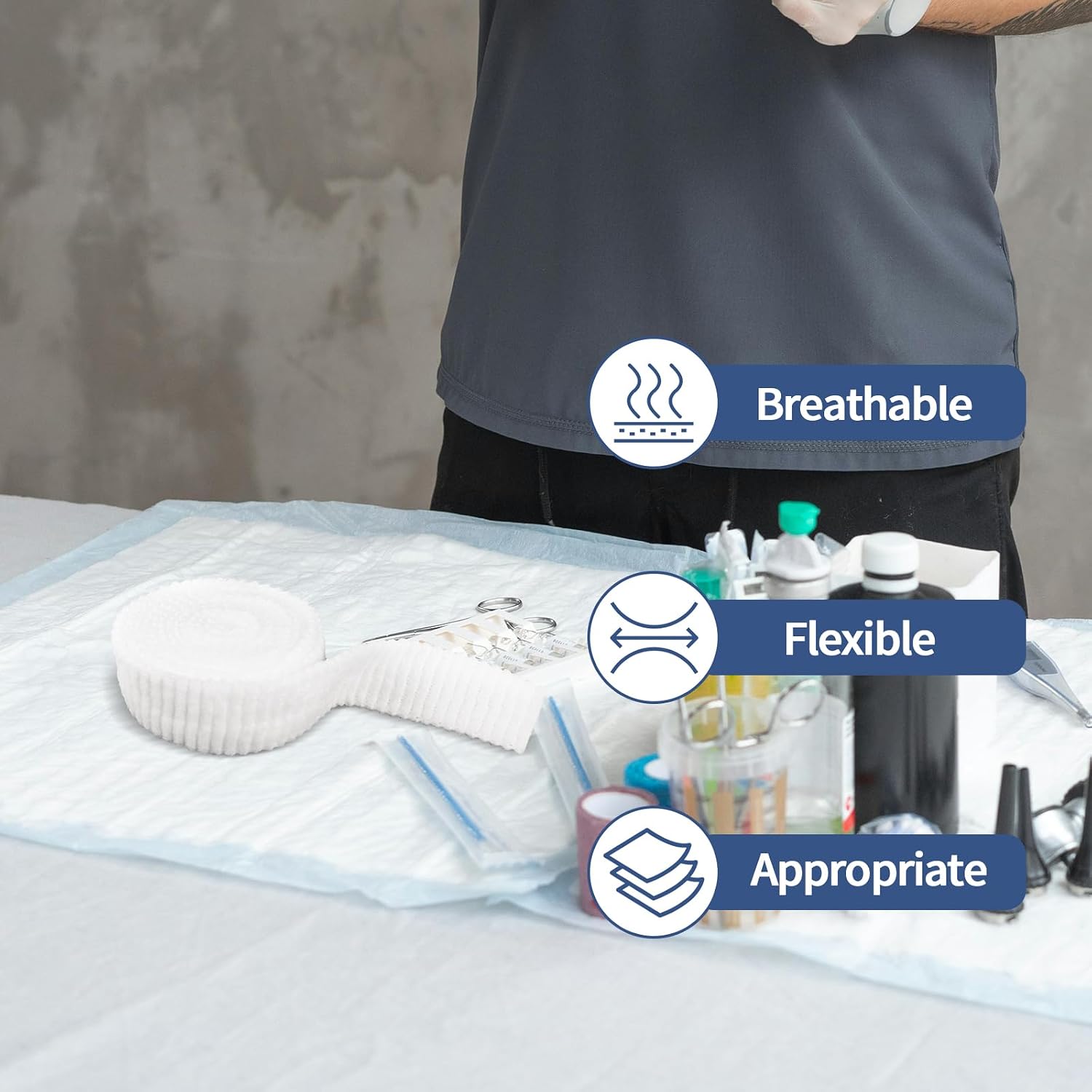 2 Rolls 4.36 Yard Tubular Bandage, 1.5 Inch Elastic Net Bandages, Wound Dressing Elastic Mesh Net, Tubular Gauze for Arm Wounds Without The Use of Adhesive Tape