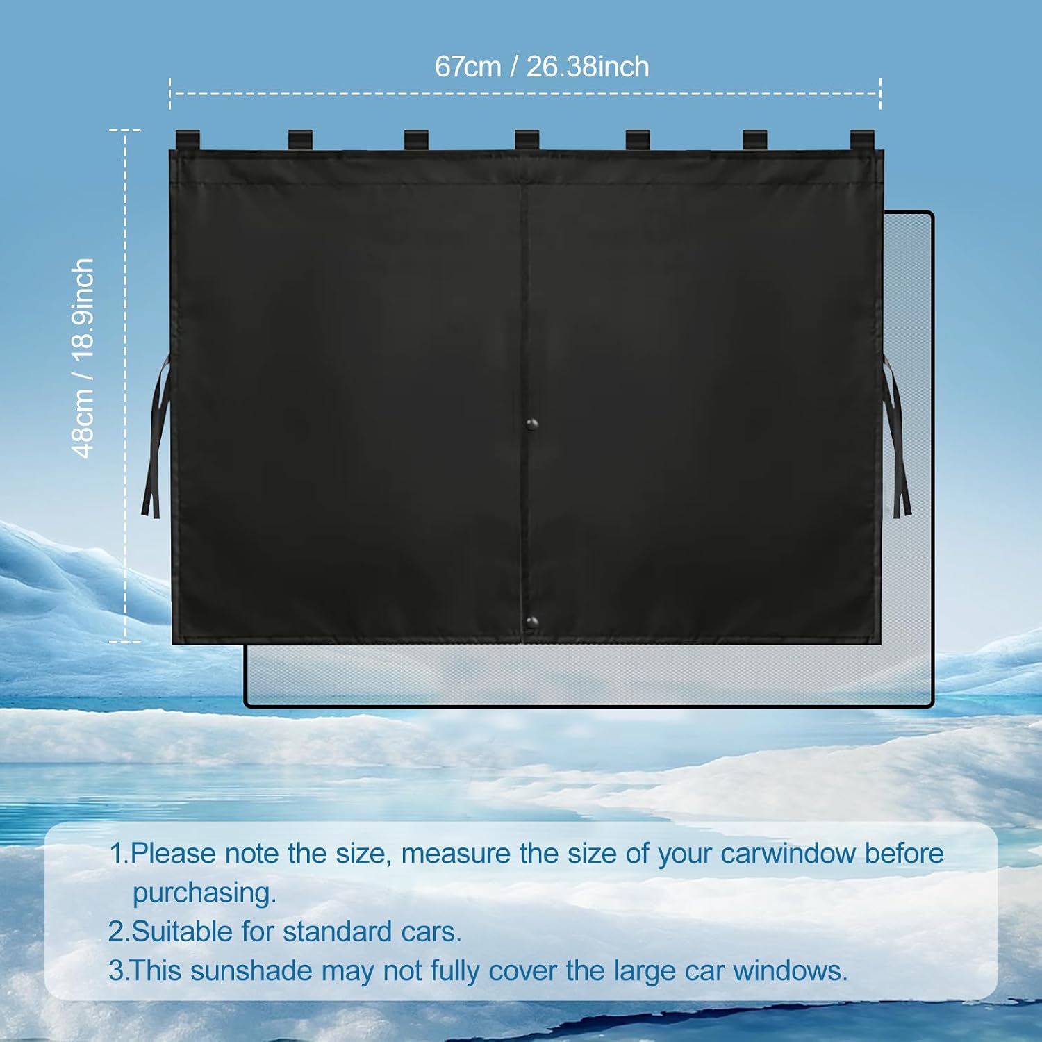 Car Window Shades, 2 Pack Magnetic Car Sun Shades with 7 Strong Magnets, Double Layer Car Rear/Side Window Sunshade -2-in-1 Full Covers/Half Shade Back Auto Window Privacy Curtains for Baby Protection