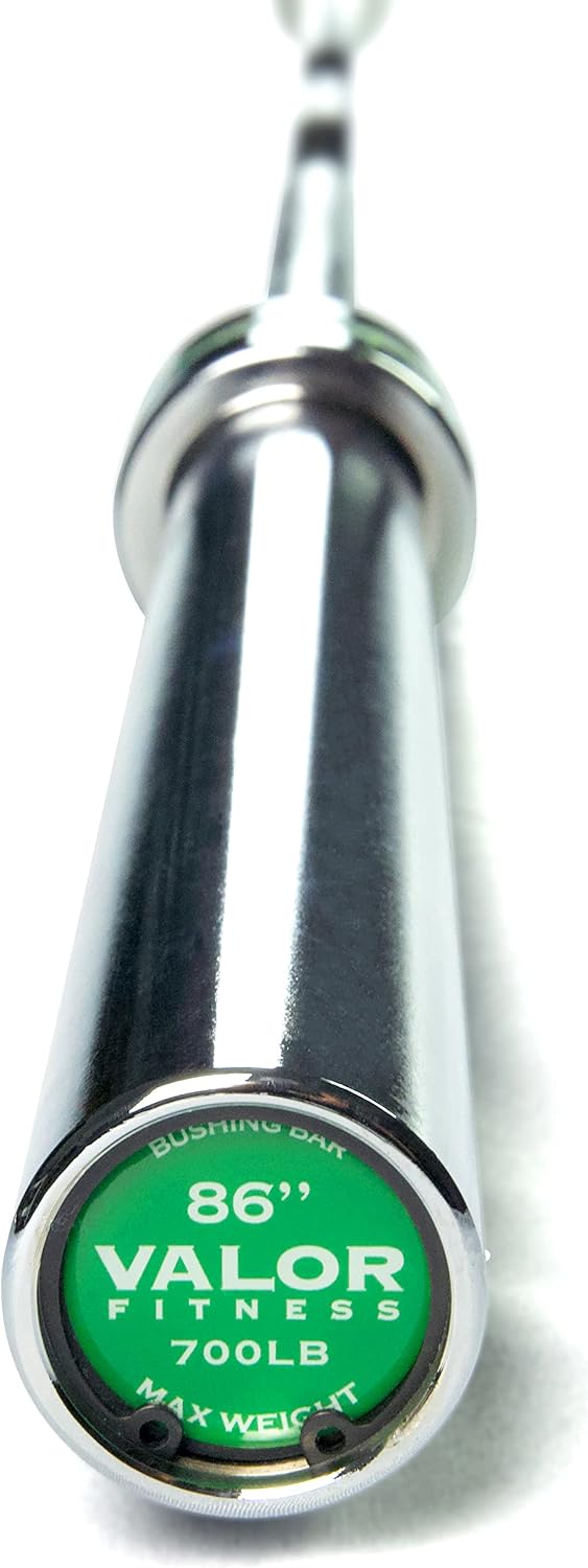 Valor Fitness Olympic Weightlifting Barbell - Max Weight 700 lbs -28 MM - 44 lbs - Center Knurl for Grip - Bench Press, Squat, Powerlifting Strength Exercises