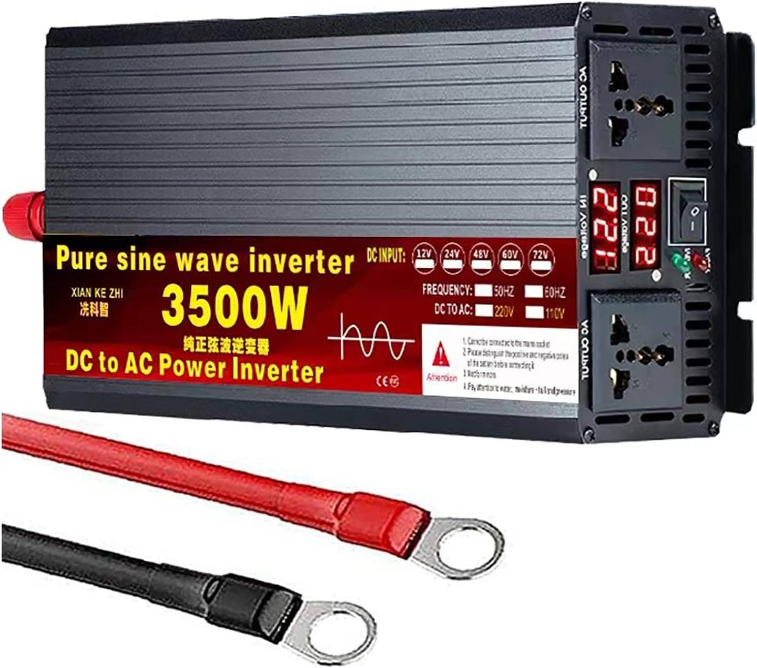 Onduleur pure sinus 3500W 60V en 220V convertisseur haute tension