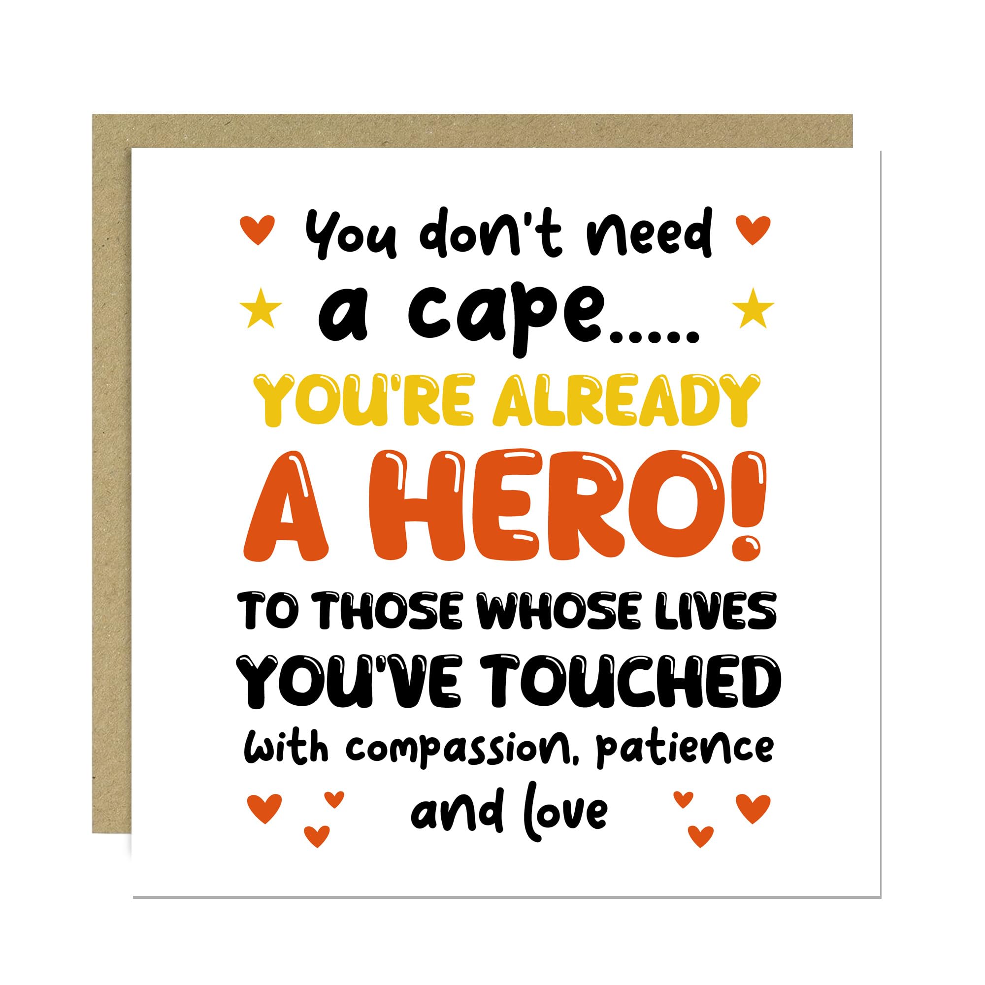 RED OCEAN Thank You Card For HERO Thank You Card For Teacher, Volunteer, Teaching Assistant Mentor Tutor Nurse Doctor, Friends Family Cards