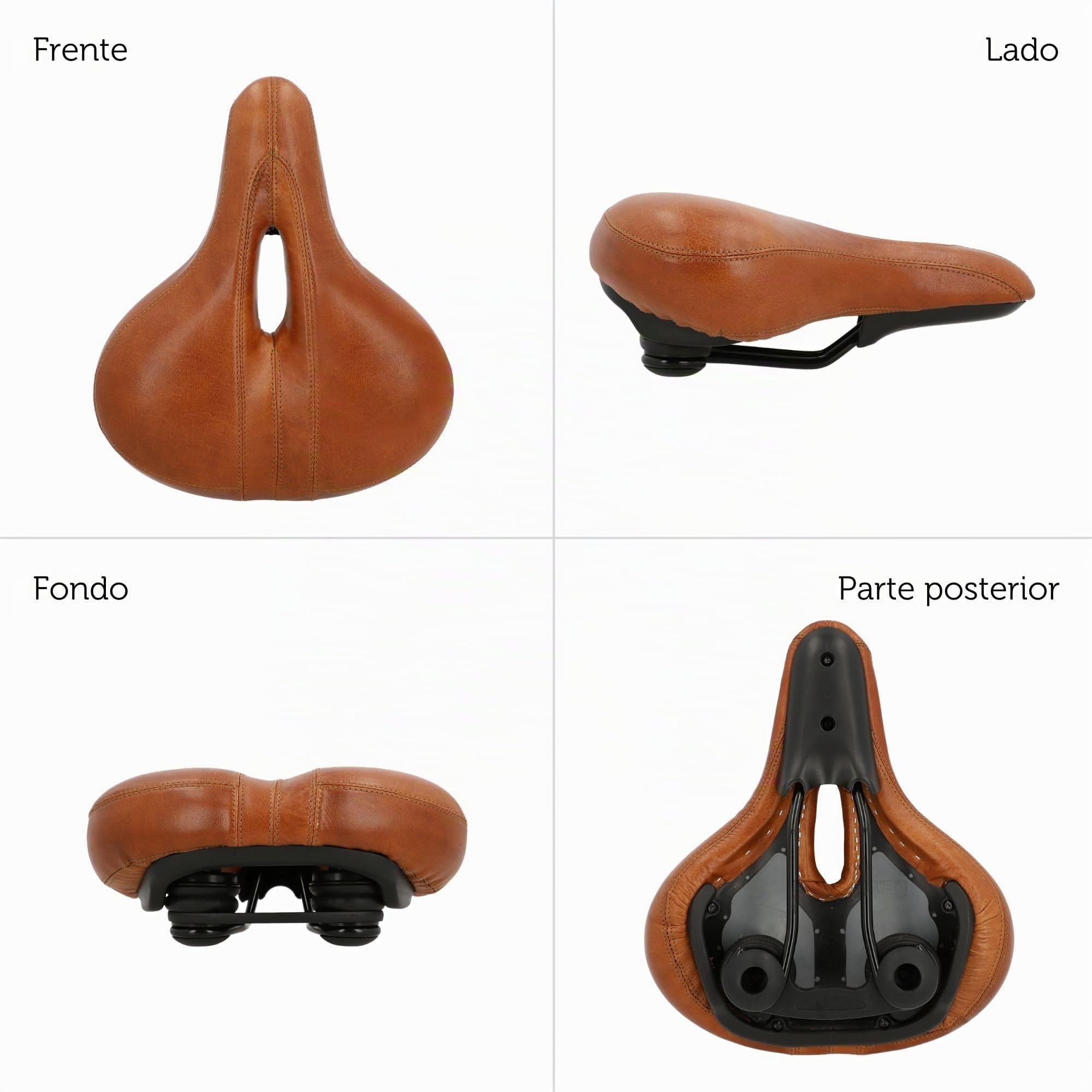 GUSTI - Sillín de bicicleta de cuero - Connie C. Asiento de bicicleta ancho cómodo sillín acolchado para bicicleta