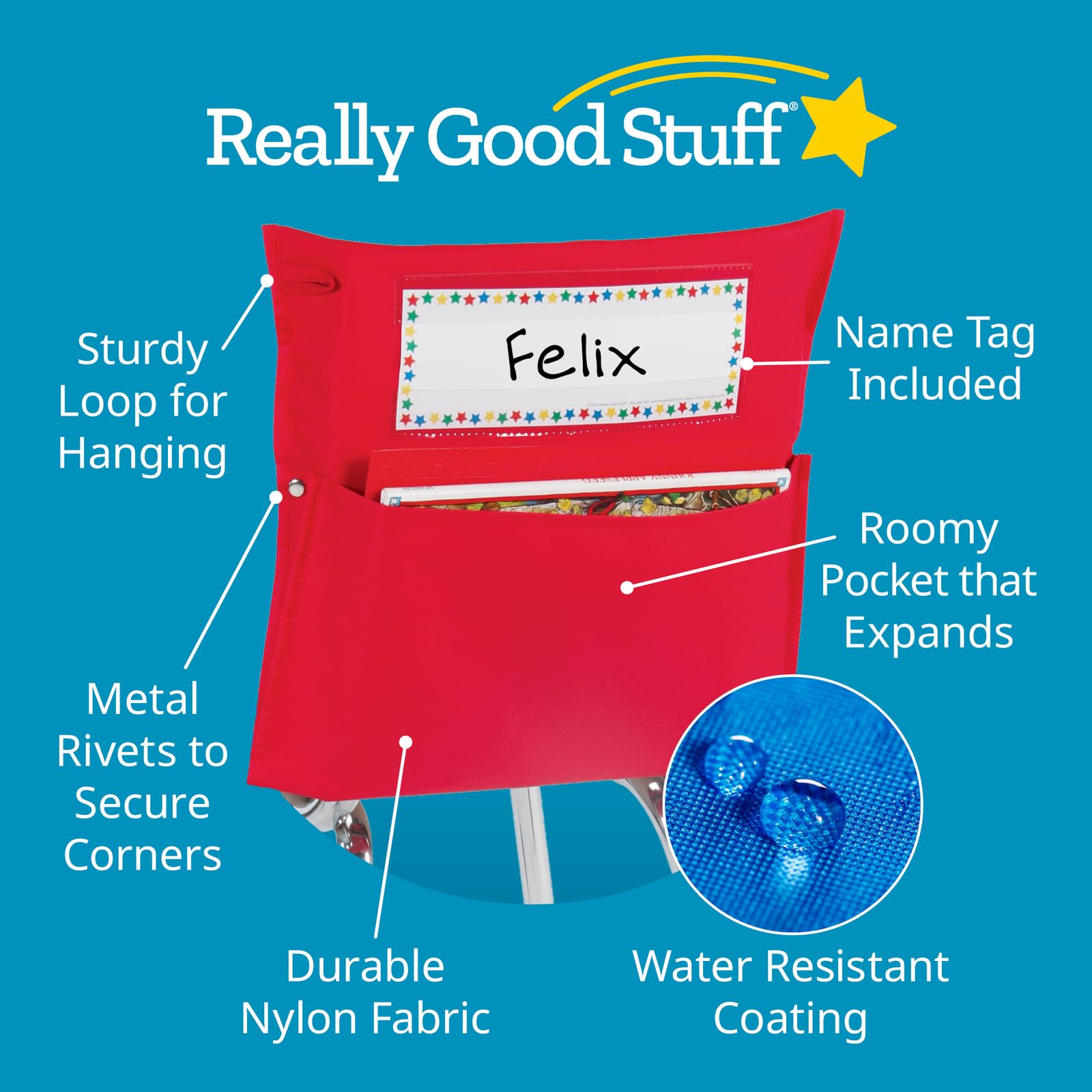 Really Good Stuff Classic Chair Pockets ? 8 Pack - Image 2