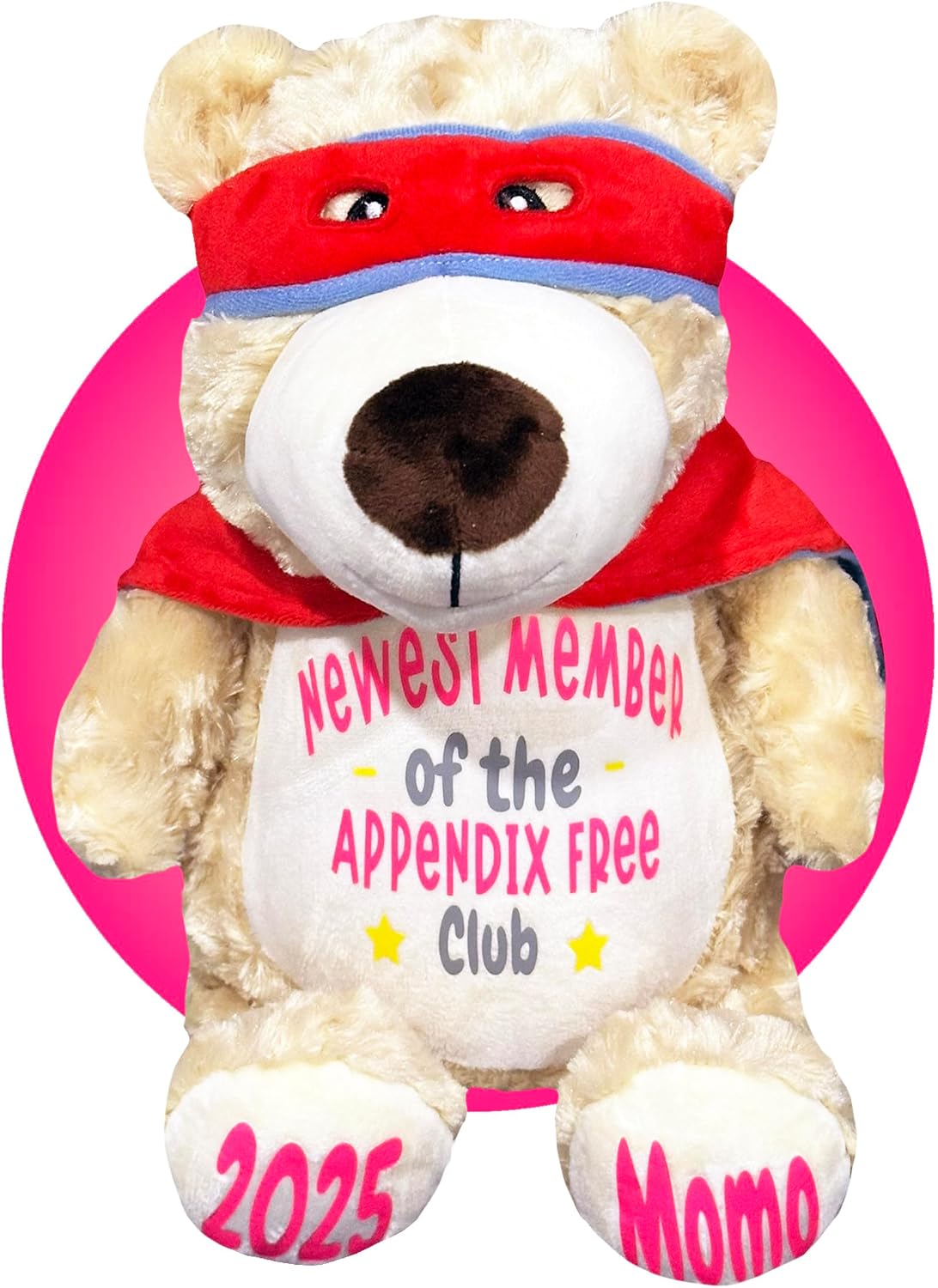 Appendix Surgery Stuffed Animal - Personalized Appendix Plushy - Appendix Surgery Recovery Gifts - Appendectomy Recovery Gifts for Kids - Gift for Kid Getting Appendectomy (Superhero Bear)