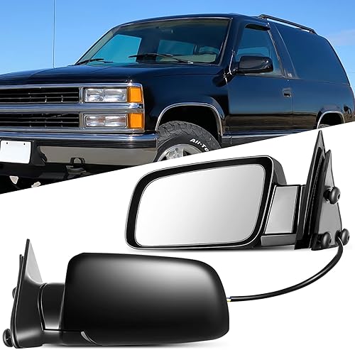 Miniatura 32 de Juego de espejos laterales montados Compatible con Ford E150 E250 E350 E450 E550 Van 2002-2008, plegable manual, sin calefacción, luz de charco