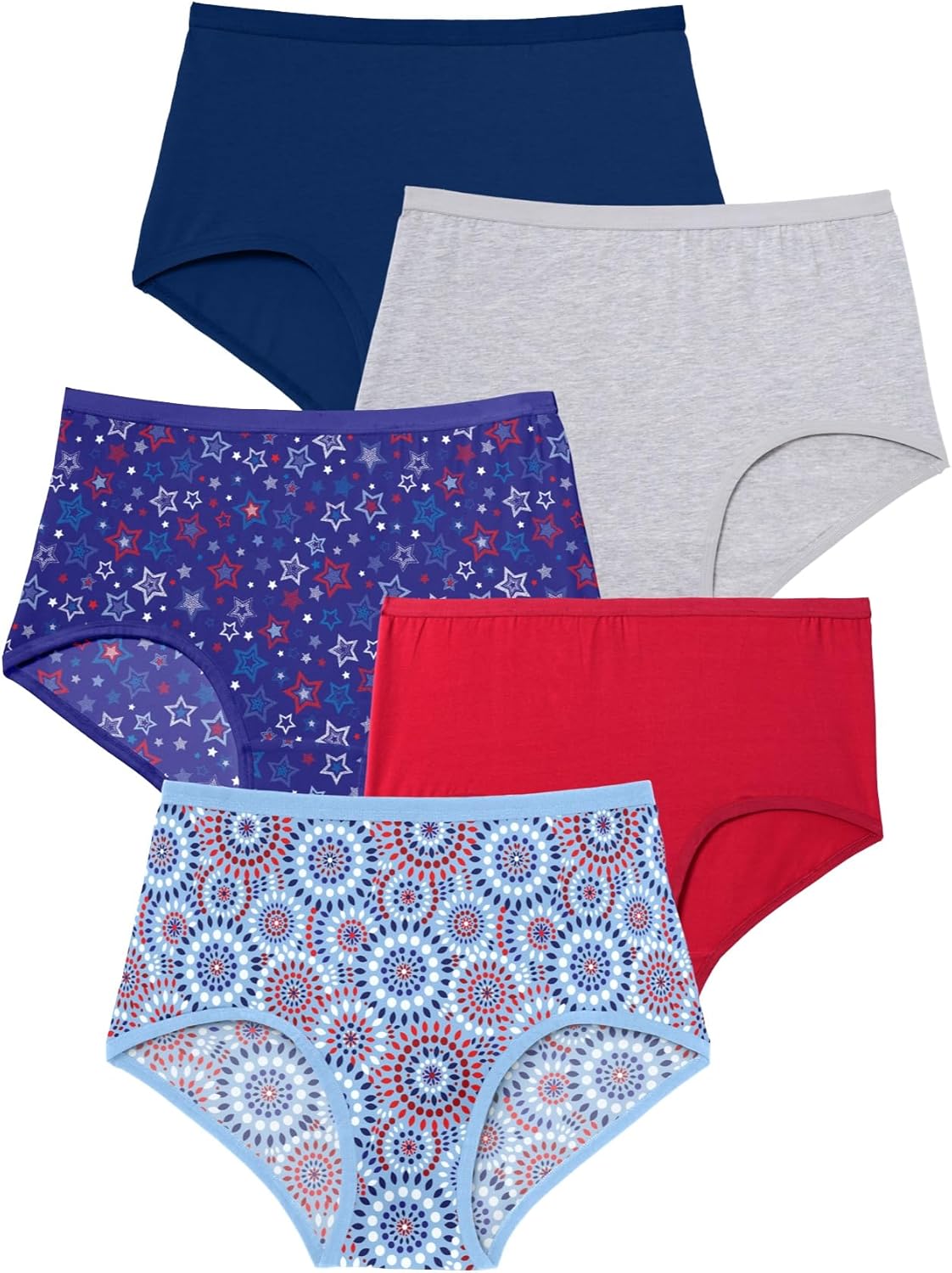 Comfort Choice Plus Size Full Coverage Stretch Cotton Brief 5-Pack