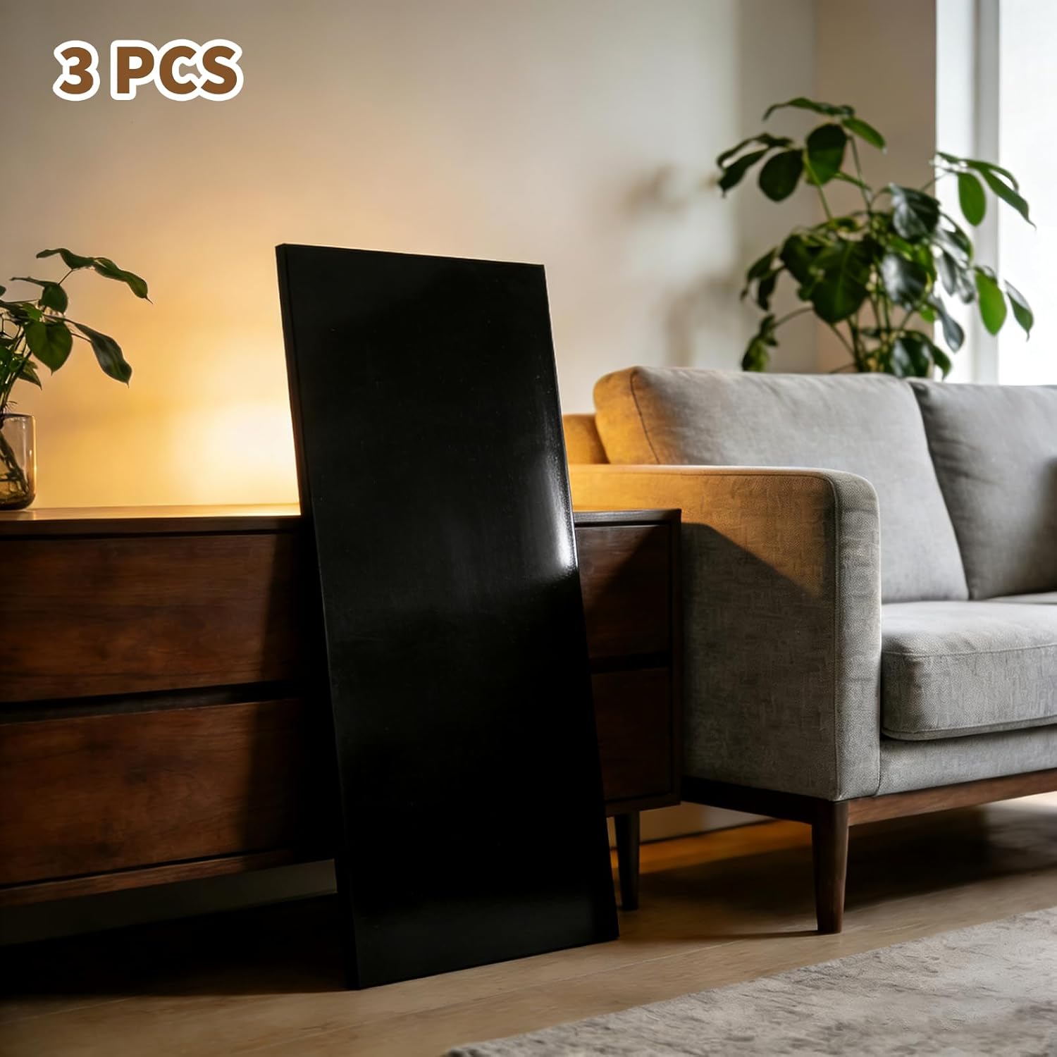 3 Pcs 3/4" Thick HDPE Plastic Sheets Black High Density Polyethylene Board Thick Hard HDPE Sheet for Handcrafts Home Decor Panel DIY Materials Flat Crafts (8" X 12'')