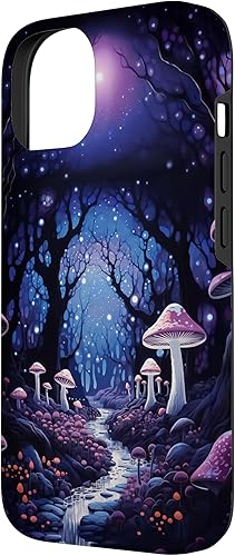 Miniatura 5 de Carcasa estética para iPhone 12 mini con diseño de hongos mágicos y bosque de hadas Goblincore Fairycore