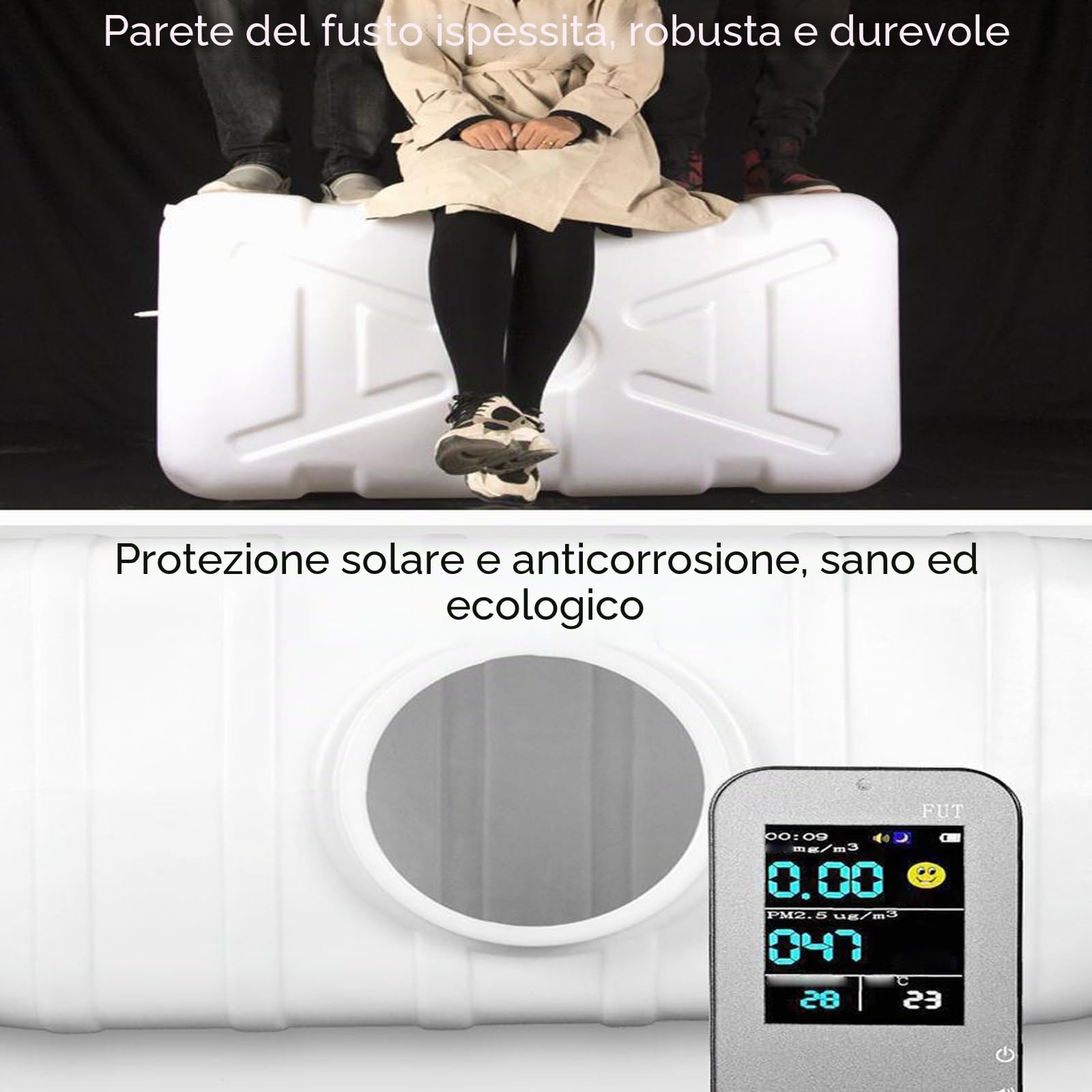 Tanica Acqua con Rubinetto Serbatoio Acqua,tanica per Acqua con Rubinetto di Alta capacità Contenitore per Acqua Potabile per Auto Campeggio Esterni Emergenza(Size:30L/50 * 28 * 27CM)