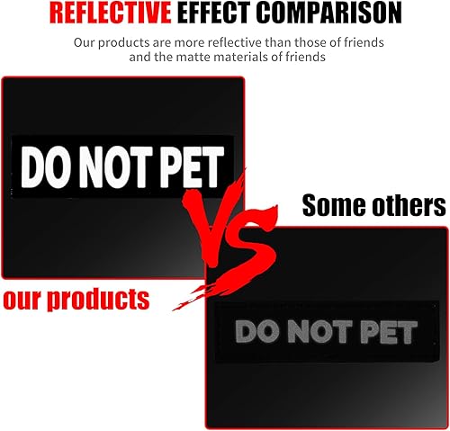 Miniatura 3 de IronSeals Paquete de 4 parches reflectantes extraíbles para arnés de chaleco para perro, perro de servicioapoyo emocional