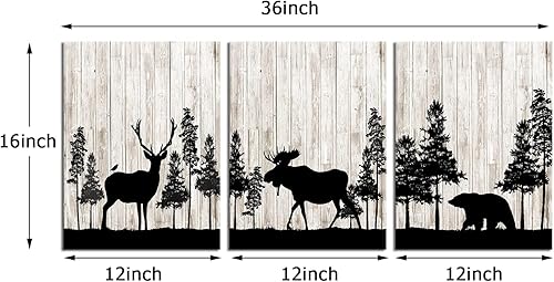 Miniatura 5 de Apicoture Decoración de pared de cabaña de bosque, temática de madera, animal, oso, alce, alce, decoración de pared, rústico, cuarto de bebé, sala