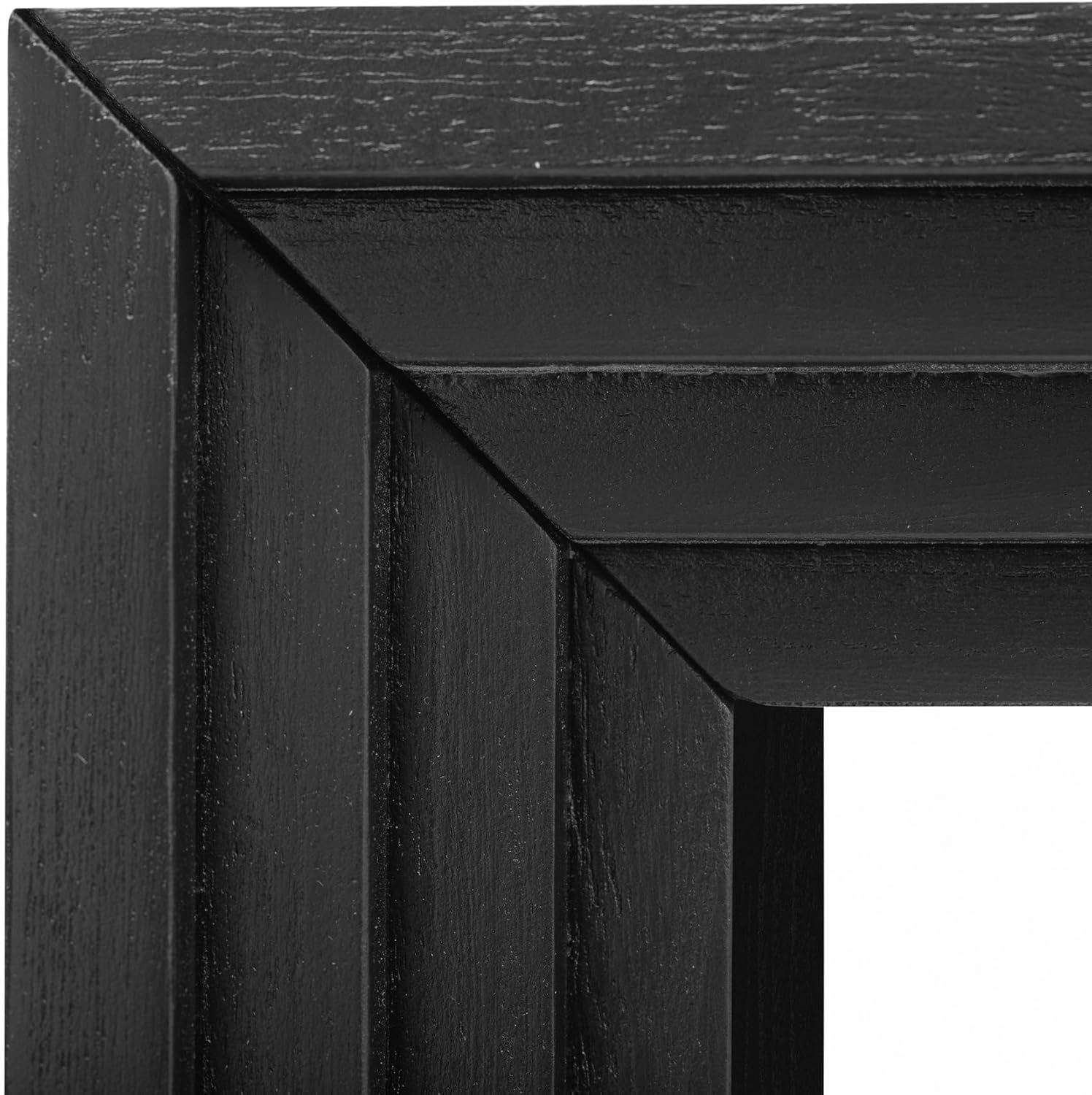 Merax Modern Unique Striped Console Table, Paulownia Solid Wood Veneer Entryway Table for Foyer, Living Room, or Entryway, Black