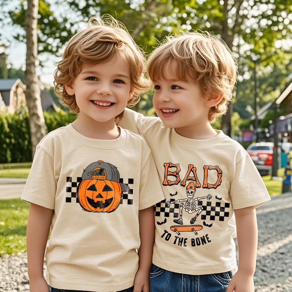 Toddler Boys Girls Halloween Shirt Short Sleeve Pumpkin Baseball T-Shirts Boo Tees Spooky Dude Tops 2-7 Years - Image 2