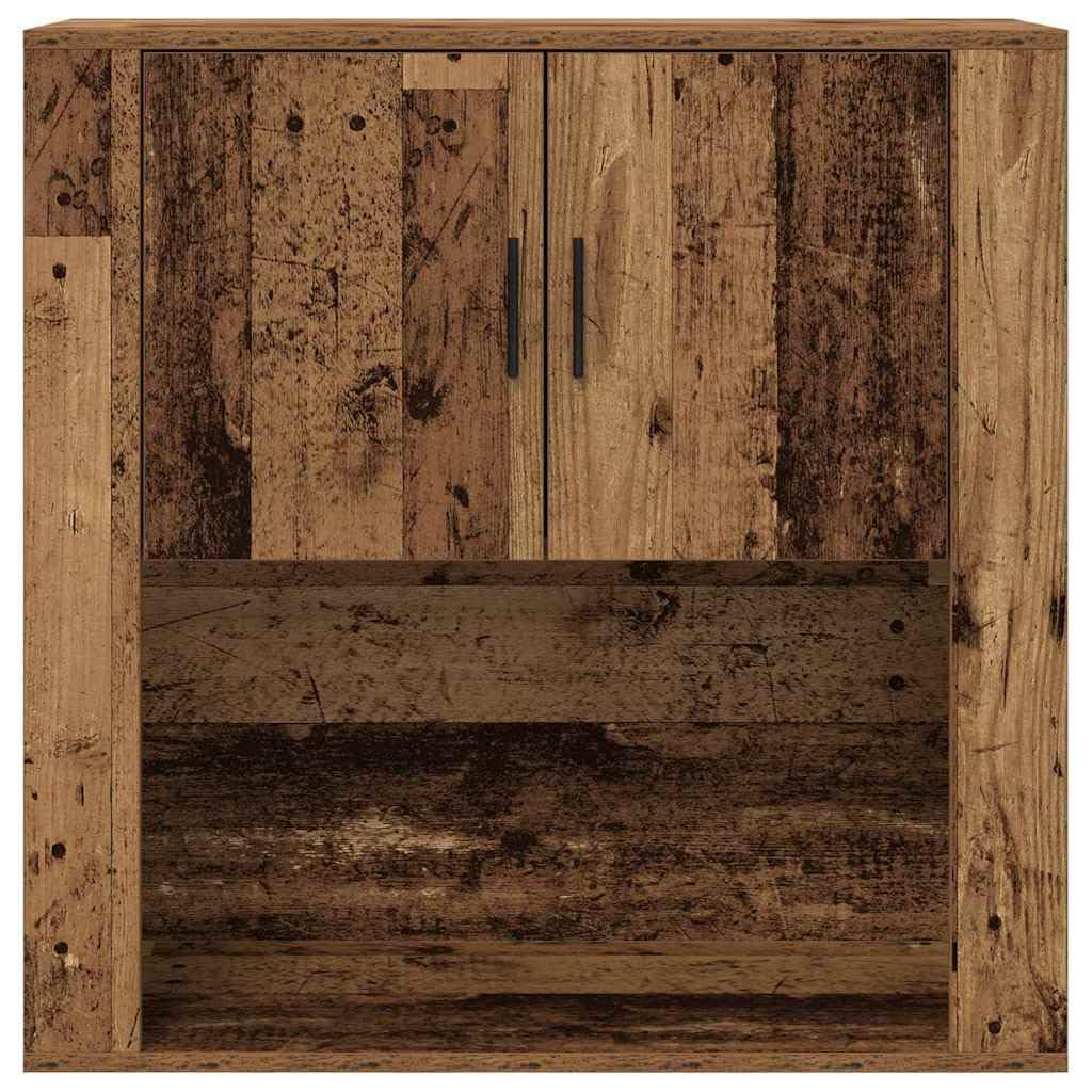 Armadio da parete con scaffale, in legno anticato, 80 x 33 x 80 cm, 2 ante, 2 ripiani, spazio per soggiorno, sala da pranzo, camera da letto, versatile per riporre e organizzare
