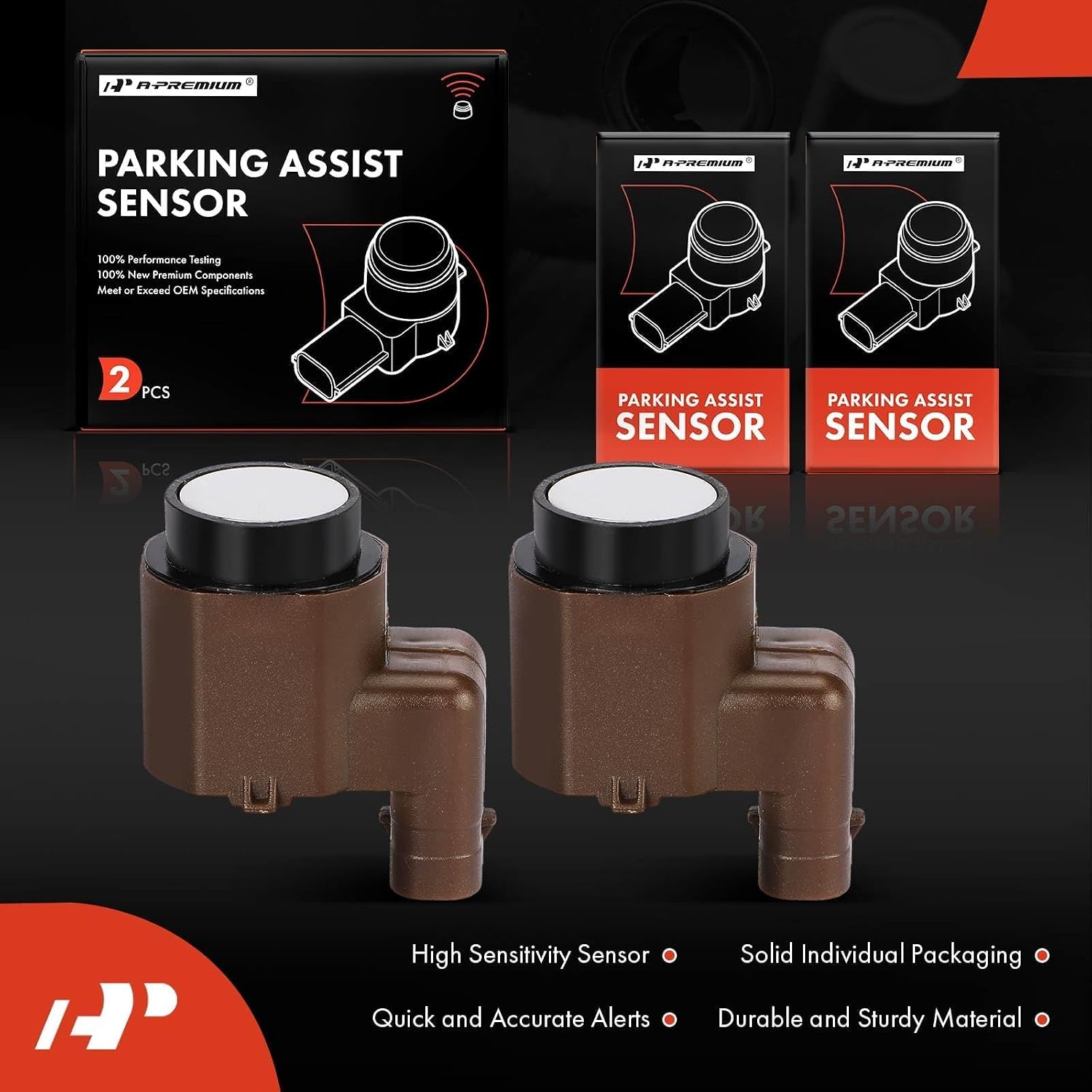 A-Premium 2-PC Front Inner Reverse Backup Parking Assist Sensor Compatible with Select Volkswagen Models - Jetta 2008-2009, Passat 2006-2010, Replace# 3C0919275AD, 3C0919275AN