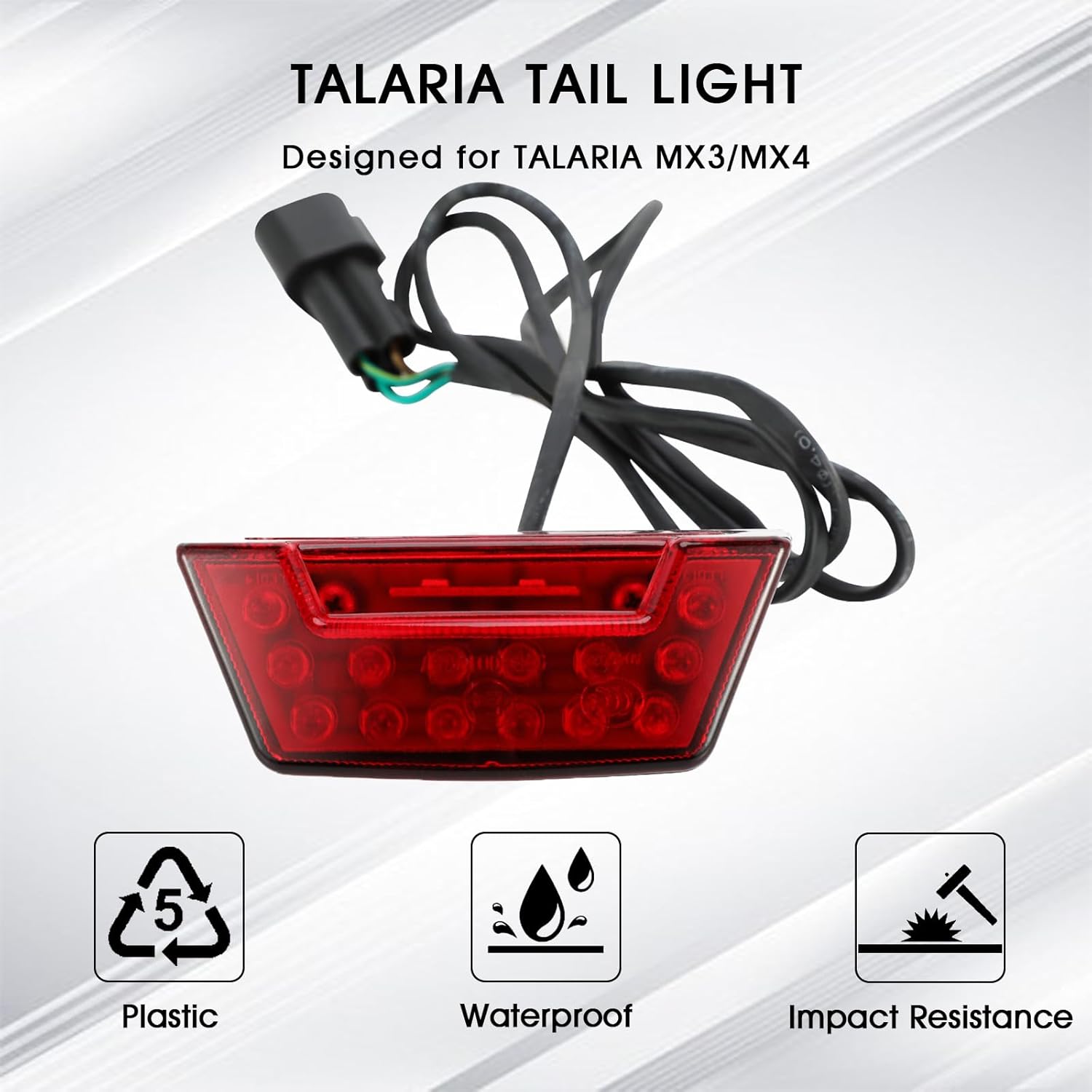 CHANGCHENG Motorcycle LED Tail Light Kit Rear Taillight Brake Light License Plate Light for Talaria Sting MX3 MX4 MX5 Electric Dirt Bike