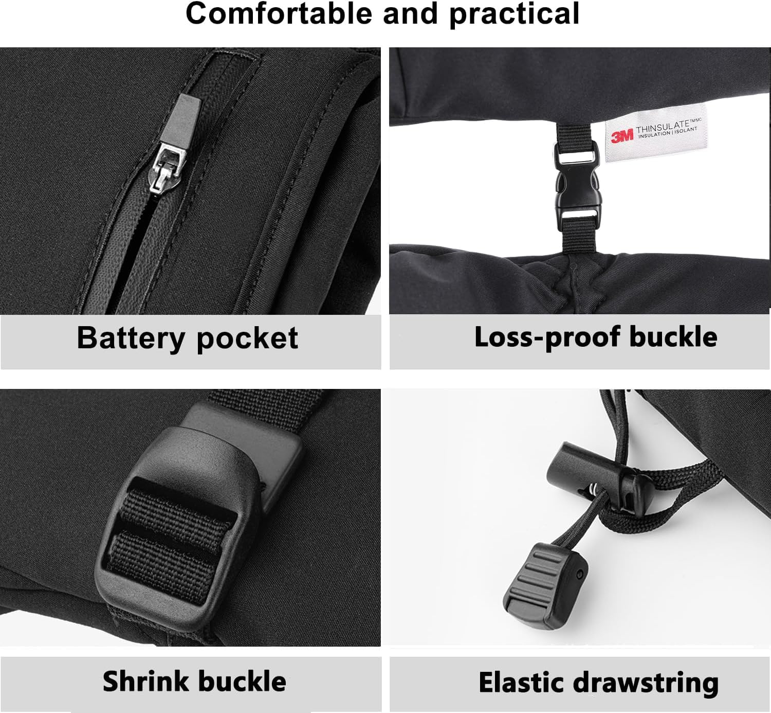 Loowoko Gants Chauffants avec Batterie 7.4v 3000mah × 2, 3 Niveaux de Chauffage, imperméables, écran Tactile, Gant Chauffant USB pour Le Travail en extérieur, Moto, Velo, Ski, Escalade, randonnée