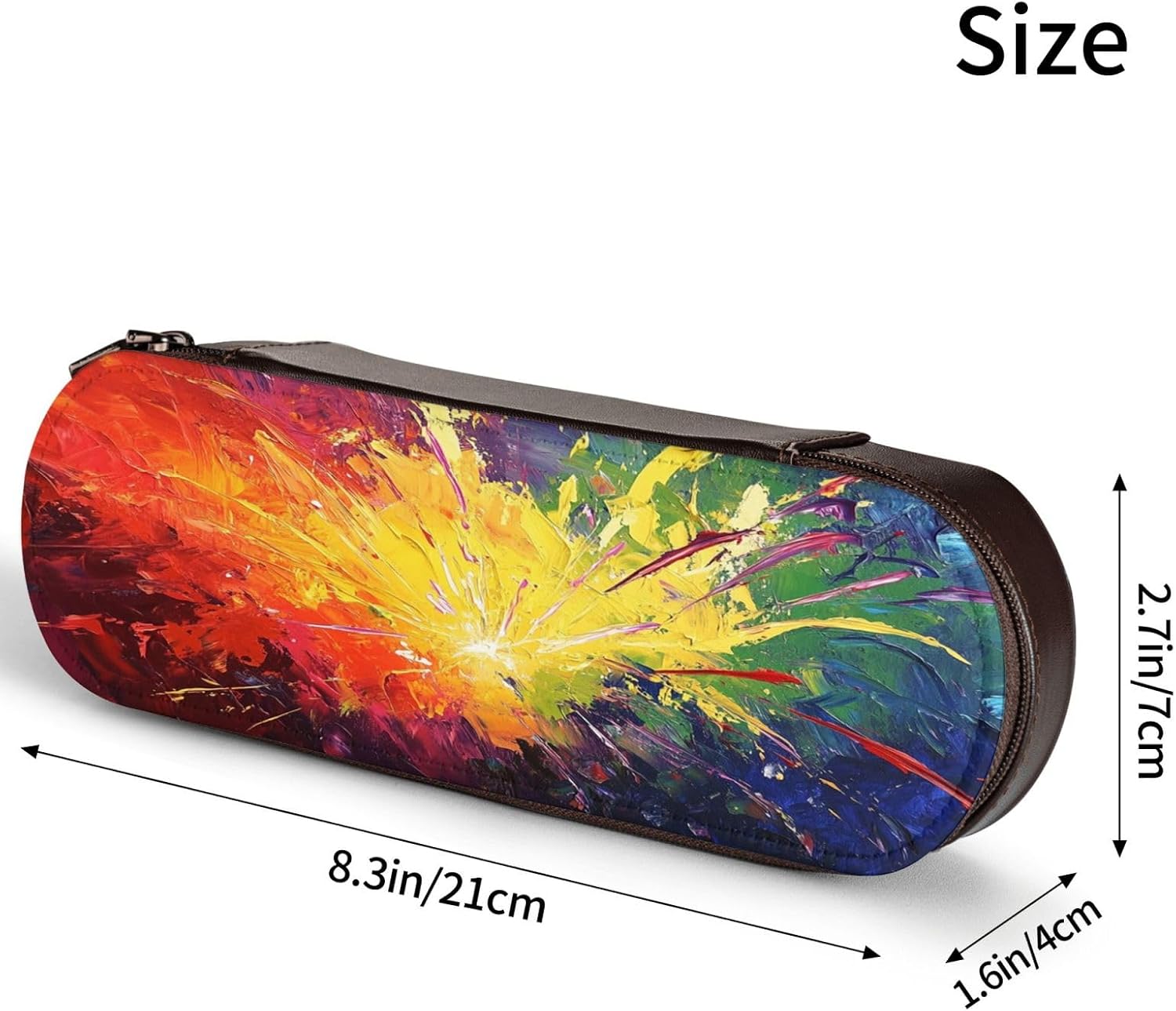 Blooming Oil Painting Leather Multi Slot Pen Storage Case image 4