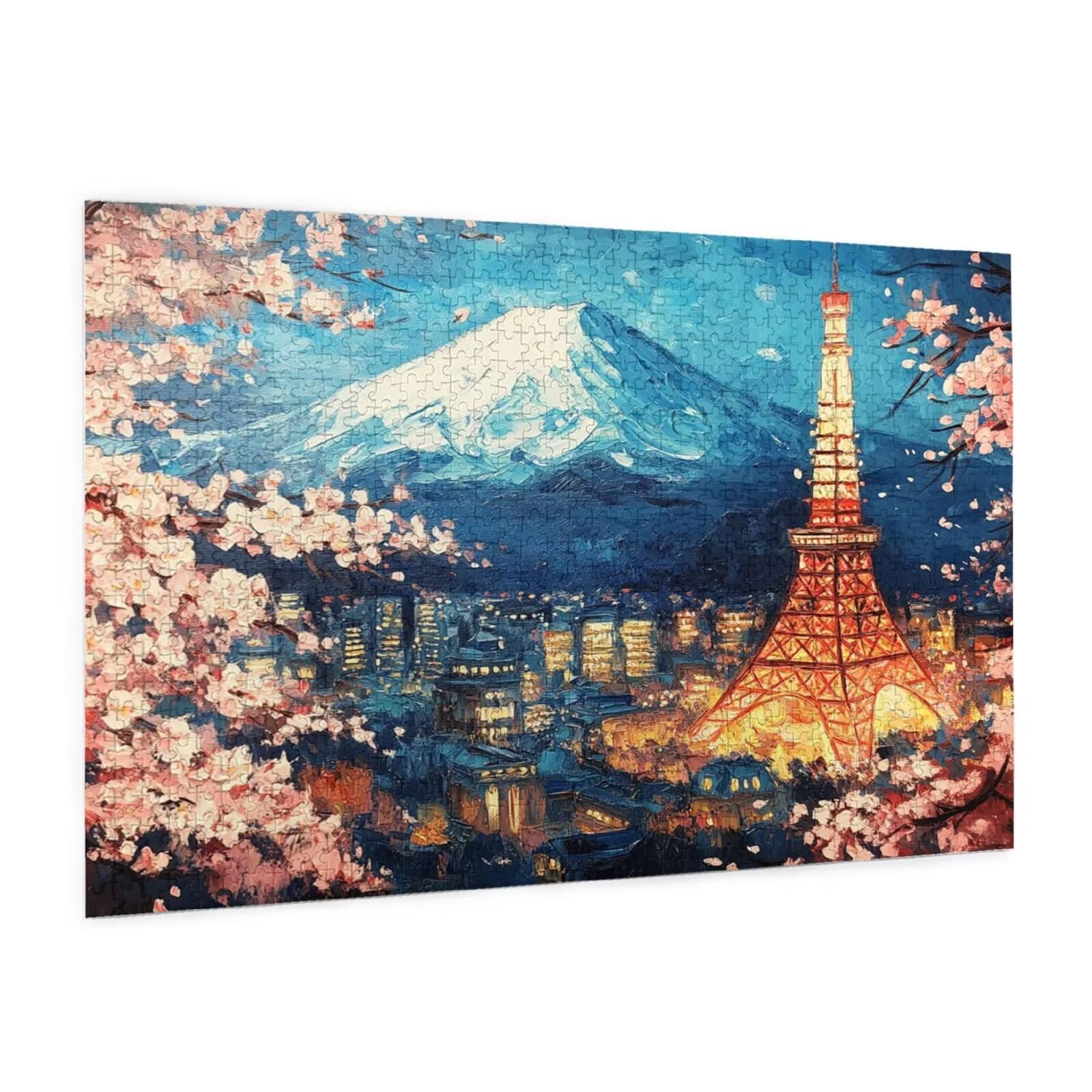 Japońskie puzzle z wieżą Tokio, duże, 1500 części, dla dorosłych, sprytne zagadki, gra zręcznościowa dla całej rodziny, kolorowe drewniane jigsawy z pudełkiem prezentowym, prezenty dla kobiet 87 x 57