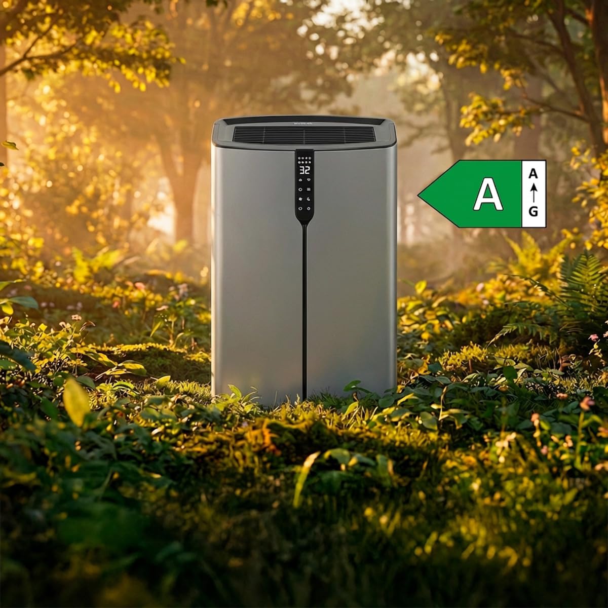 Cecotec Condizionatore Portatile Pompa di Calore ForceClima 14800 Nux Heating. 14000 BTU, Telecomando, Display LED, 5 Modalità, 3 Velocità, Timer, Copertura 30-35m², Benessere Tutta la Casa