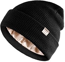 YANIBEST Beanie Hat for Women Men Satin Lined Beanie Hats Winter Hat Womens Cuffed Beanies Knit Skull Cap Warm Ski Hat Unisex