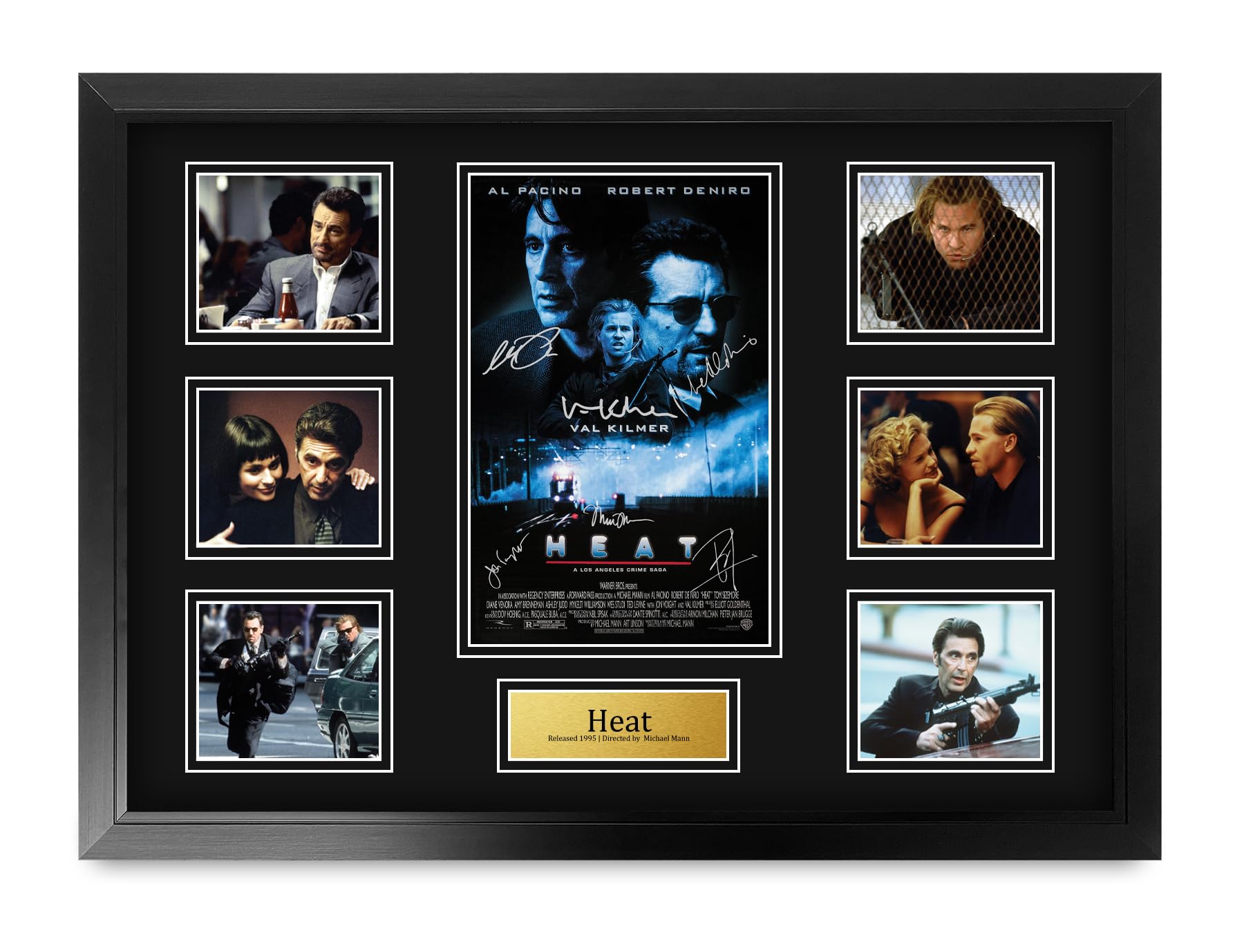 HWC Trading Heat Robert De Niro, Al Pacino Gifts Printed Signed Autograph Picture for Movie Memorabilia Fans - A2 Framed (ID-006486)