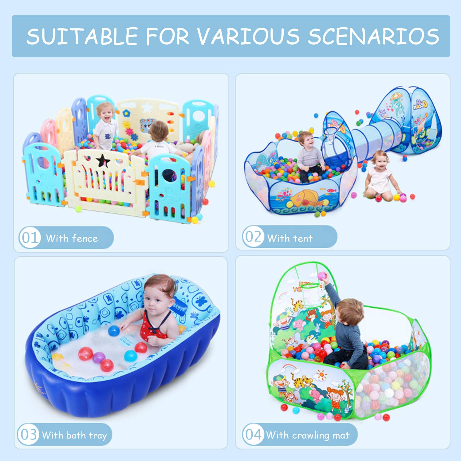 Introti – Lot De 50 Balles De Piscine Colorées 5,5 Cm Avec Sac De Rangement – Jeu D’intérieur Et D’extérieur