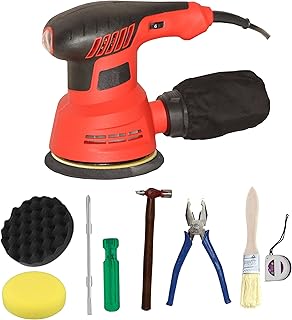 Digital Craft 650W Electric Sander Sanding Plate Electric Sander Wood Processing Furniture Car Polishing Machine 5" Rotary Sander Machine,2 IN 1 Sponge Wheel,4 Utility Tools,