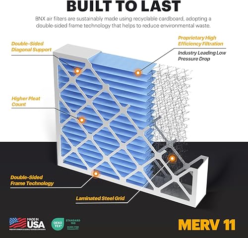 Miniatura 67 de BNX TruFilter MERV 13 - Filtro de aire para horno de CA de 20 x 20 x 1 pulgadas (paquete de 4) - Fabricado en Estados Unidos - Filtros de aire