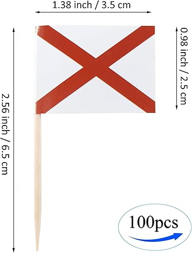 Vista 23 de JBCD Banderas pequeñas de Alaska para cupcakes de Alaska (100 piezas)