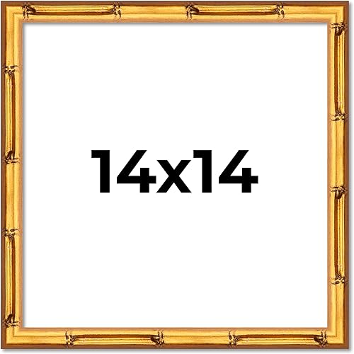 Miniatura 27 de Poster Palooza Marco de bambú dorado de 12 x 10 pulgadas de ancho, marco de madera maciza moldeado con plexiglás acrílico UV, respaldo de tablero