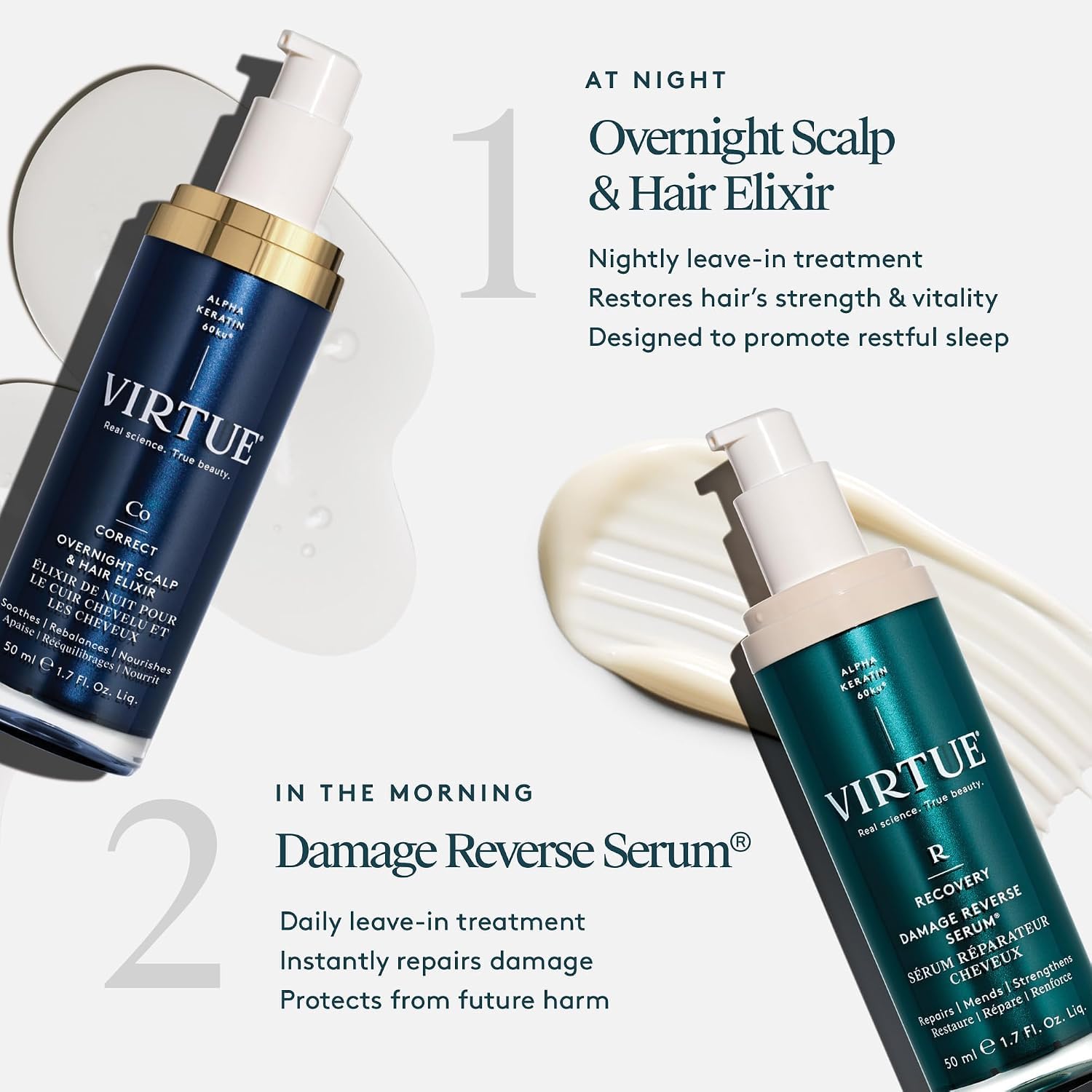 Virtue Overnight Scalp & Hair Elixir Serum, 1.7 Fl Oz