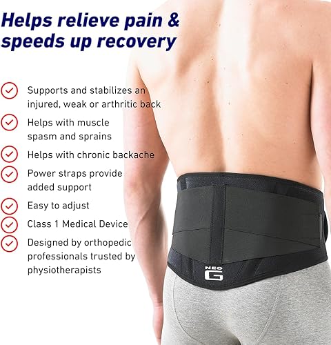 Miniatura 3 de Neo G - Soporte para la espalda con correas eléctricas, soporte para dolor de espalda baja, espasmos musculares, distensiones, artritis