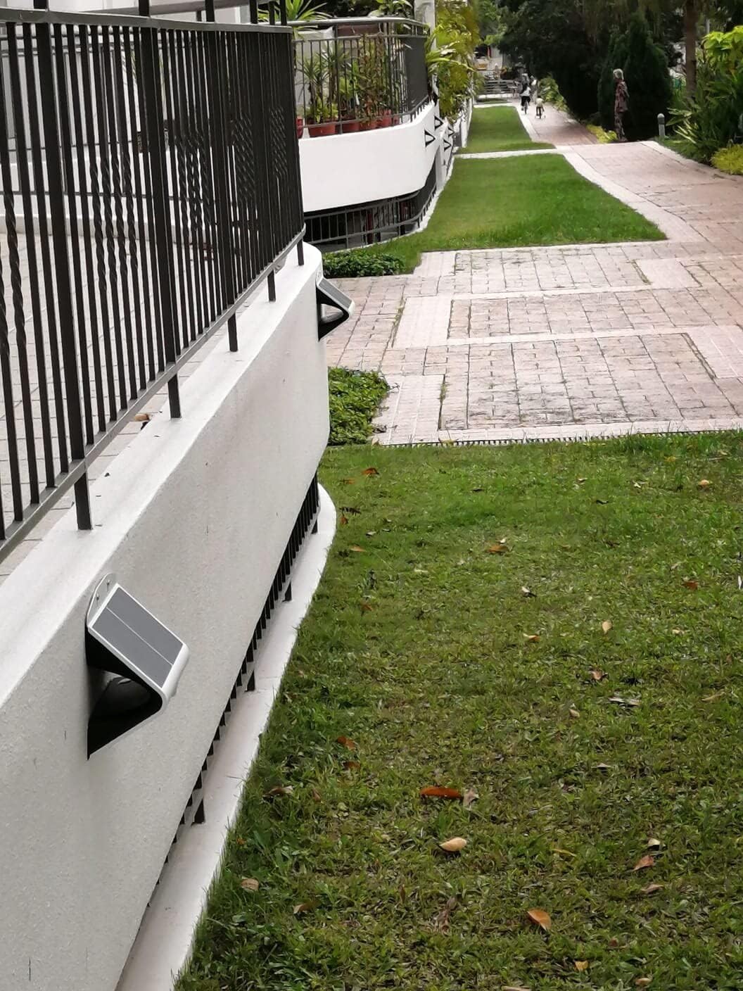 EEZ RV Products Solar Motion Sensor LED Light 8W 850LM Color 4000K Bright White for RV Porch & Back Yard Security, Butterfly Style P65 Waterproof (White)